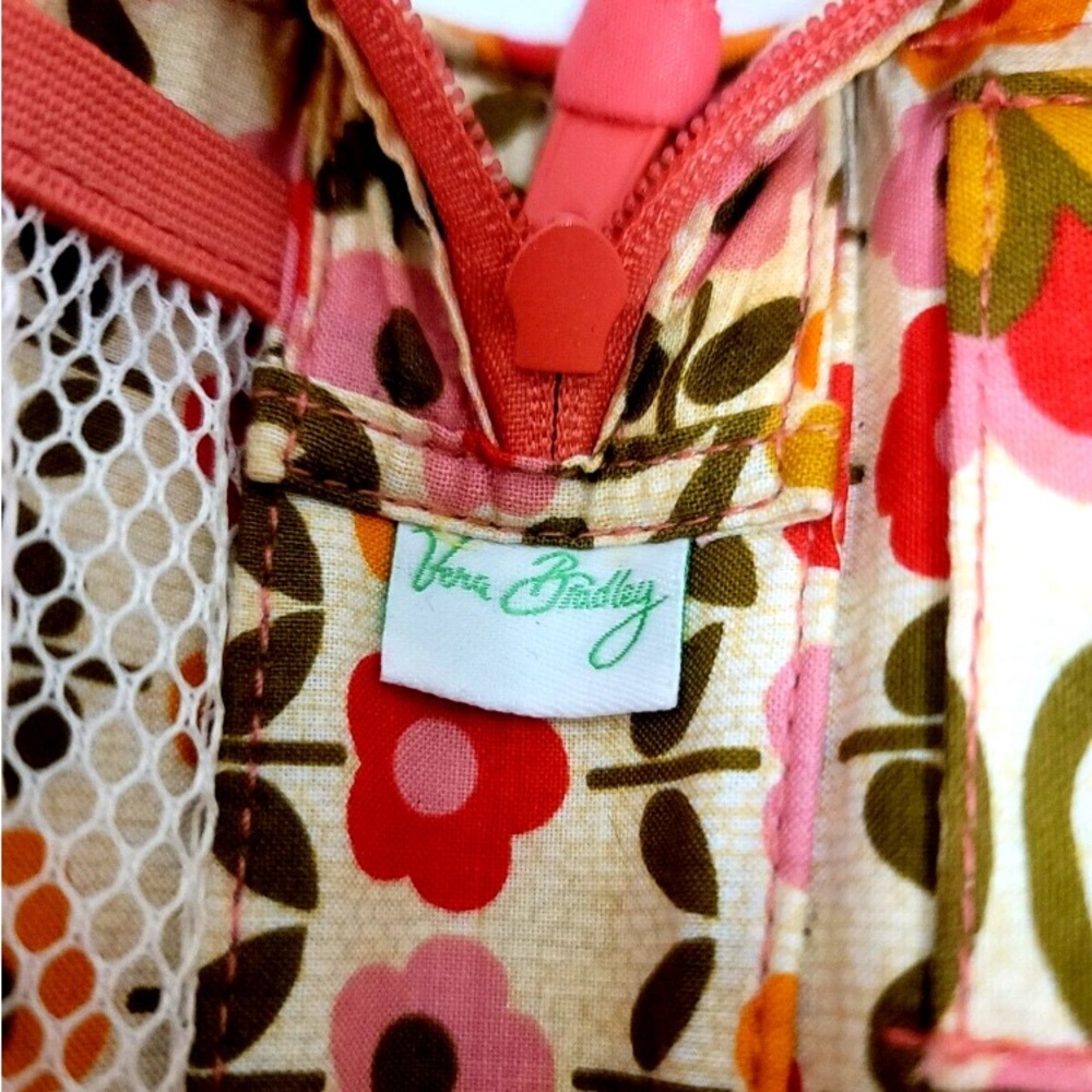 Vera Bradley Pink Floral Quilted Folkloric Pink Tech Organizer Toiletry Bag Tote - Picture 6 of 13